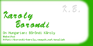 karoly borondi business card