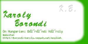 karoly borondi business card